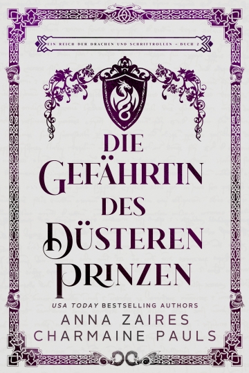Book cover of Die Gefährtin Des Düsteren Prinzen featuring an ornate purple frame on a white background.
